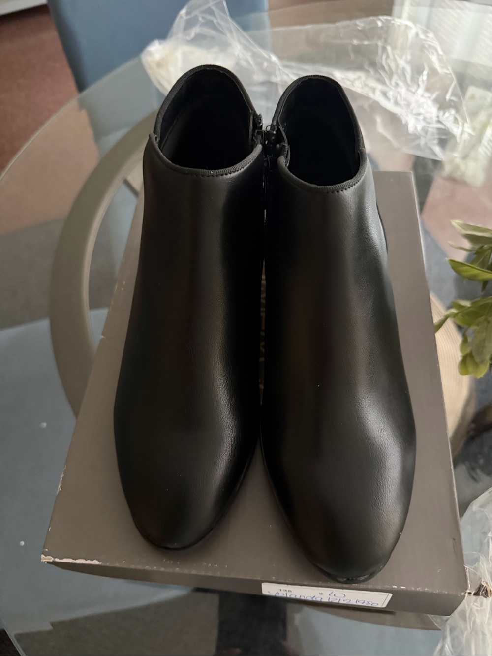 Women Black Leather Ankle Boots